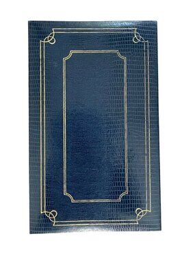 Elegant Blue Faux Leather Photo Album With Gold Detailing – Holds 300 4x6 Photos
